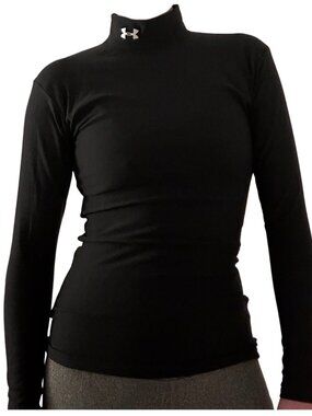 Under Armour Long-Sleeve Mock Turtleneck Shirt - Color: Black / Size: Small